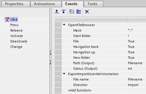 5 Valuable Information Table 5-1 1. Create a "User Administration" txt.file. 2. Create an internal tag "Filename" of data type "WString".