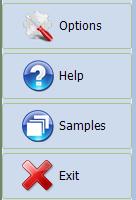 buttons include Options, Help, Samples and