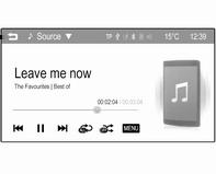 34 External devices Album covers are displayed if they are included in the audio file, e.g. MP3 file. Interrupting and resuming playback Tap on = to interrupt playback. The screen button changes to l.