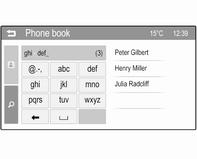 Select o in the Phone book menu to display the search tab.