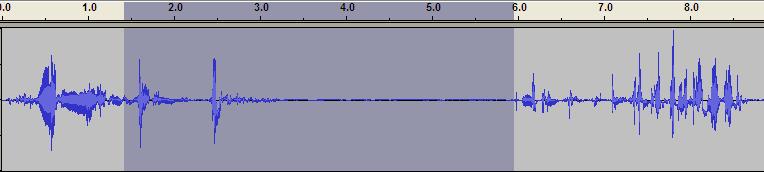 Section with the mistake Fig 5 Silent for 3 seconds and maybe pause Continue with the correct dialogue To remove the mistake, on completion of the recording, once you ve pressed stop.