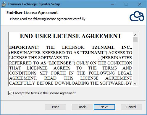 1.2 INSTALLING TZUNAMI EXCHANGE EXPORTER Tzunami Exchange Exporter requires that Microsoft Outlook has been installed and configured for the source Exchange Server.