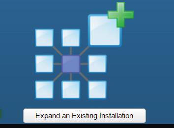 Figure 3 4. Expand an existing installation from the Setup screen Note Do not shut down online cluster nodes externally or by using any means other than the vrealize Operations Manager interface.