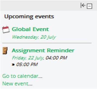 Upcoming Events This is a summarised display of your upcoming calendar events.