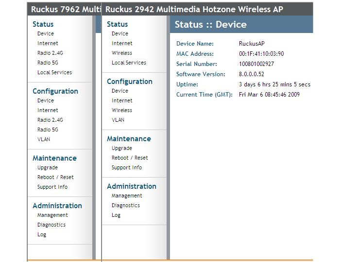 If You Are Using ZoneFlex AP 7962 Navigating the Web Interface If You Are Using ZoneFlex AP 7962 If your ZoneFlex AP model is 7962, note that elements on the Web interface menu are slightly different