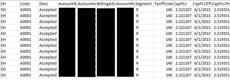 Create Request - CSV Output File with multiple accounts.