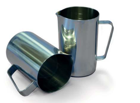 Stainless Jugs Graduated straight sided jugs with side handles 304 or 316L stainless steel construction Stainless Steel Nominal Volume Top Diameter Height A204-500 304 500ml