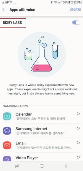 Bixby Labs Bixby Labs is where you can try new Apps still in experimental