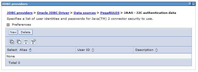 Process Commander Version 6.3 SP1 2. Click New to specify the General Properties. 3. Complete this form as follows: In the Alias field enter any name that uniquely identifies this J2C entry.
