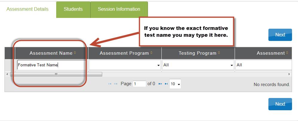 Adding a New Test Session To add a new test session, perform the following steps: 1. Click the Test Management tab. 2.