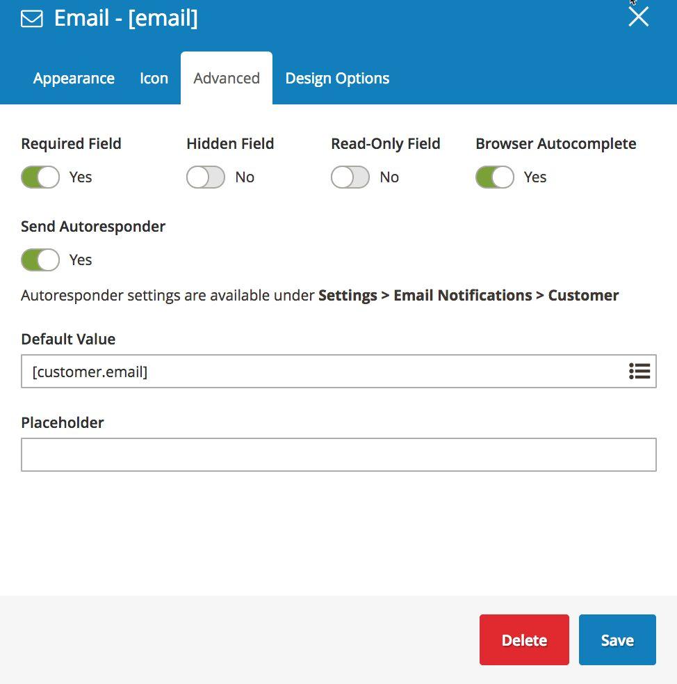 42 Blue Form Builder 4.1.3 Email Email element is used for email input.