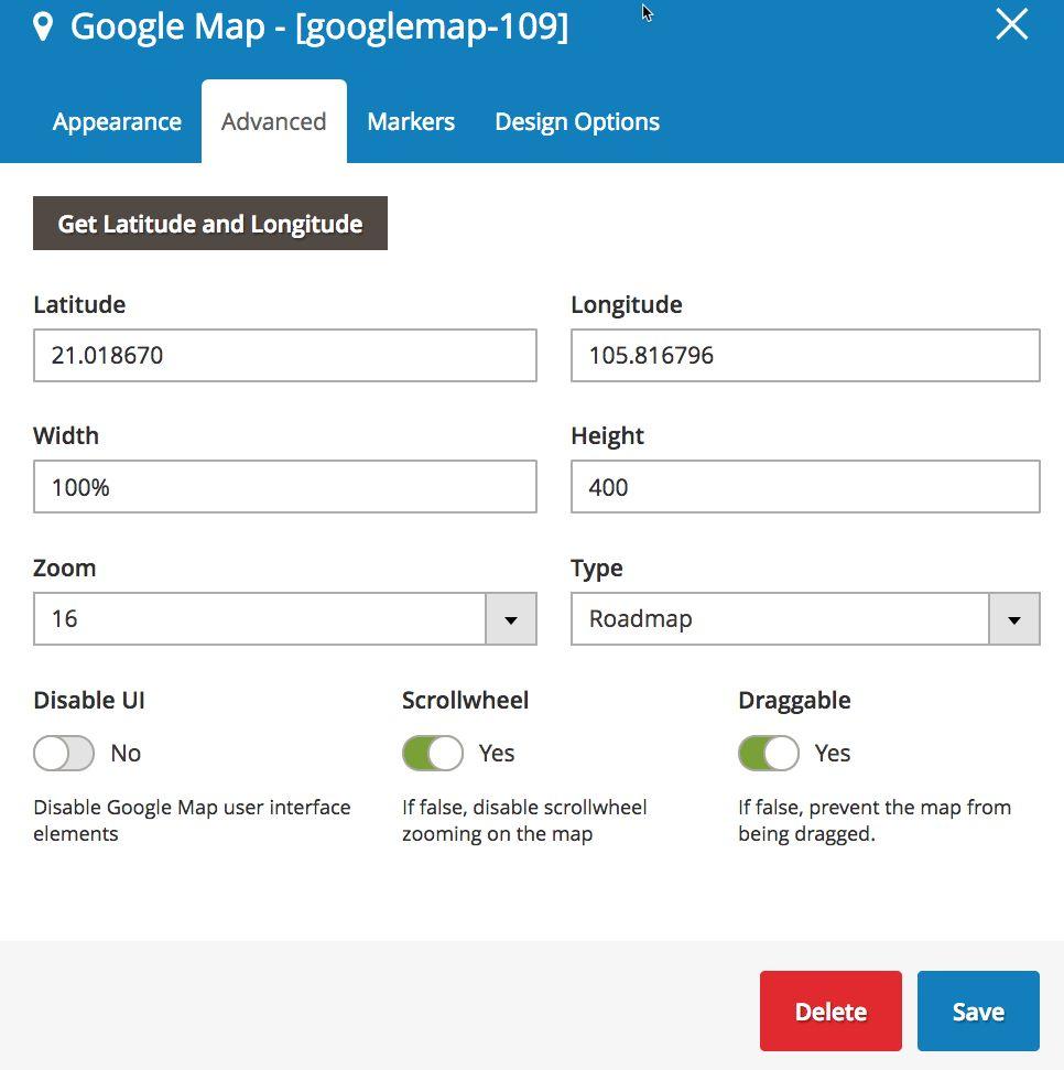 4.4.6 Google Map Allow you to insert Google Maps with your company s locations into your form.