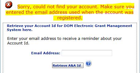 (continued from step 5) If this email is not associated with an account, you will receive