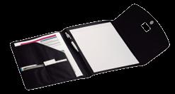 14056 Document bag PU portfolio case with blue refill ballpen.