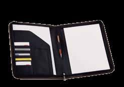 ) 14045 Portfolio Nylon briefcase with zip closure and 30 page paper pad for notes.