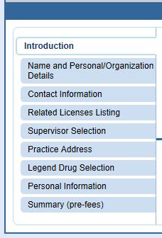 13. Subsequent screens in the PA Supervisory Request section, will enable you to review and update information.
