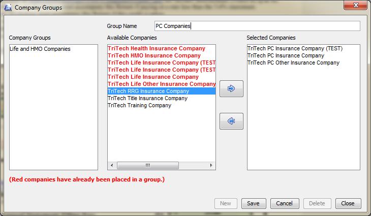 Premium Pro Workbook Company Groups Administrators may group certain companies together, which allows users to select the group in lieu of one or all companies when creating Custom Audits,