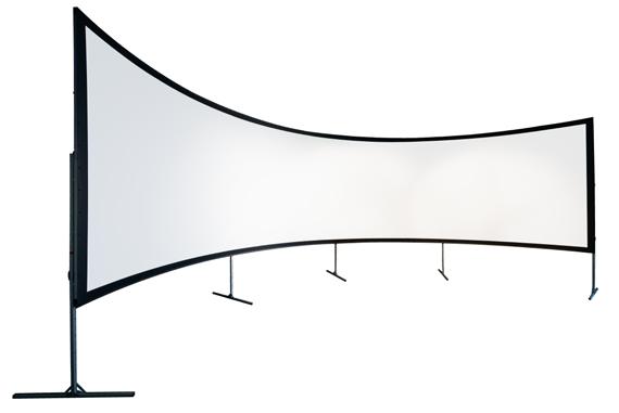 Screen size: Width 19 8, Height 5 11, Radius 22 4 The Curve projection screen includes System 64 modular frame parts with set screws and fixed pin