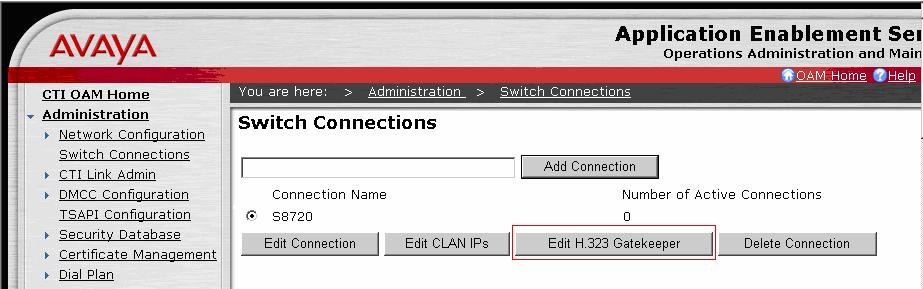 Enter the CLAN-AES IP address which was configured for AES connectivity in Section 3.3 and click on Add Name or IP.