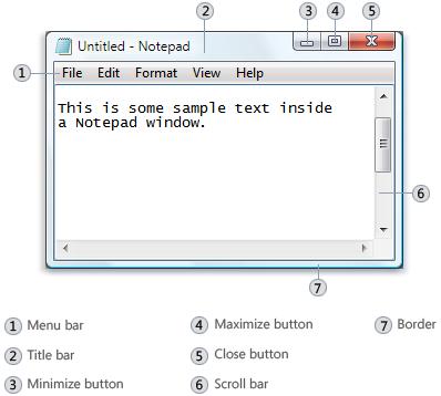 In our example (lower picture), clicking the taskbar button for Calculator brings its window to the front. Clicking taskbar buttons is only one of several ways to switch between windows.