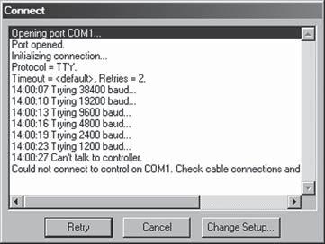 PRESENT CONDITIONS screen for the Universal Interface Module.