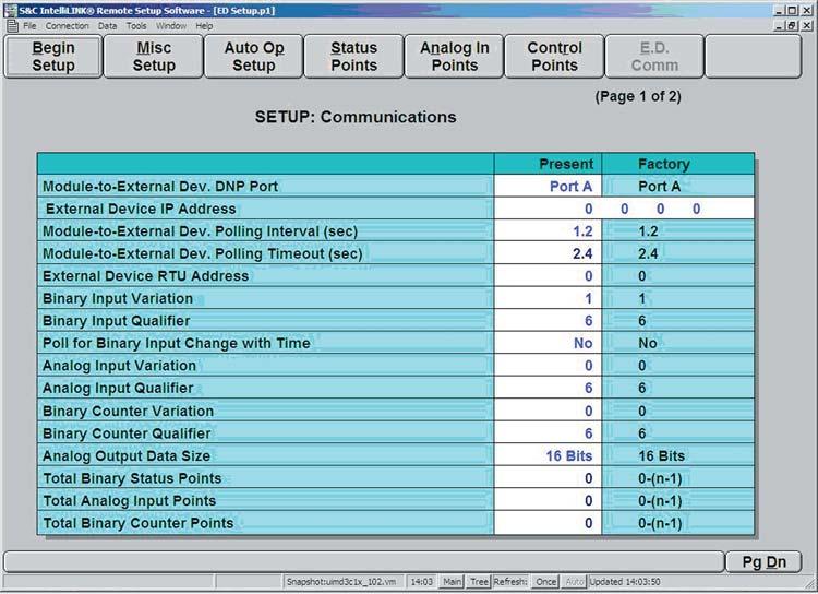 External Device Communications Setup 8. Click the External Device Menu Button, then the E.D. Comm Button, and enter the correct values for External Device. Figure 8.