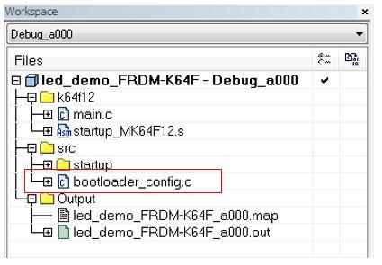 Typical usage Integrate config file to user project 5.8 Integrate config file to user project Use the K64 LED demo IAR IDE project for example. 1.