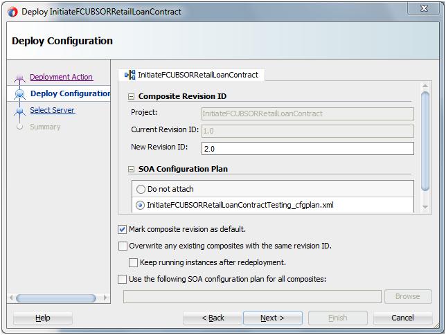 Select the Application server Server Connection configured that was done in Section 3 to which the deployment needs to be done Click Next to proceed with the deployment.