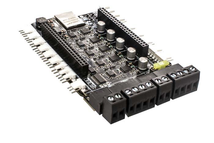 Replicape Rev B 3D printer controller board SKU 102991007 Description Replicape is a high end 3D printer electronics package in the form of a Cape that can be placed on a BeagleBone Black.