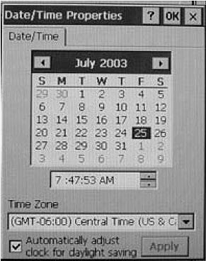 SET THE DATE/TIME OPTIONS Use the numeric keypad to enter the date and times. Move between the fields with the <Arrow> keys.