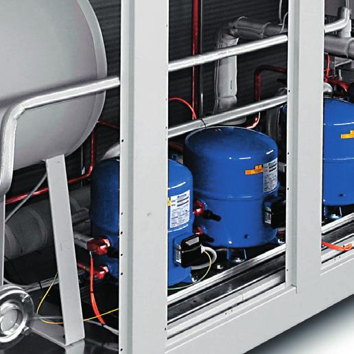 This will maintain water temperatures within +/- 3 F of set point. Competitive chillers Multiple high efficiency scroll compressors with R-410A refrigerant.