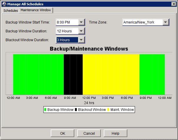 VSPEX Configuration Guidelines Figure 61 illustrates the default Avamar backup, blackout and maintenance windows. Figure 61. Avamar default Backup/Maintenance Windows schedule The backup window is that portion of each day reserved to perform normal scheduled backups.