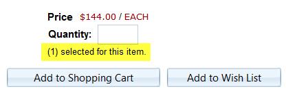 Adding to Shopping Carts while browsing Shopping carts are created when items from a catalogue are added. Enter the required quantity and select Add to Shopping Cart 1.