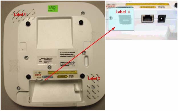 Physical Security Policy Label Placement on the AP1142 For the AP1142 (FIPS kit AIRLAP-FIPSKIT=, version B0), put two (2) tamper evident labels over two