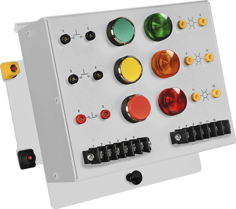 Indicator-Light/Push-Button Station 587870 (5925-00) switches that the instructor can use to insert faults.