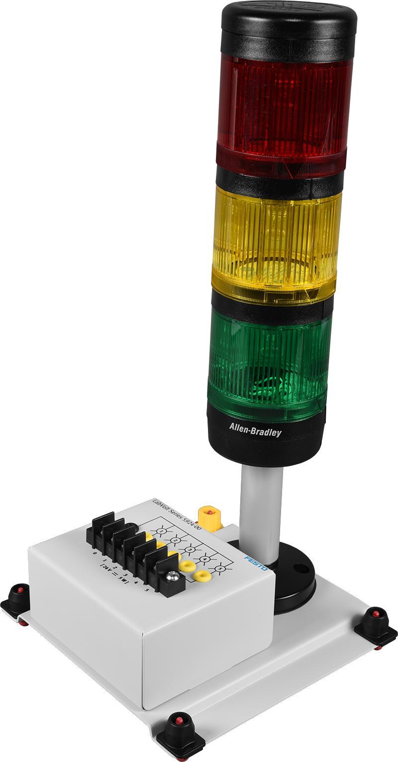 The sensor is mounted on a flexible support for easy positioning. Electrical connections can be made using either the banana jacks or the terminal block. Sensing Range 20 mm (0.
