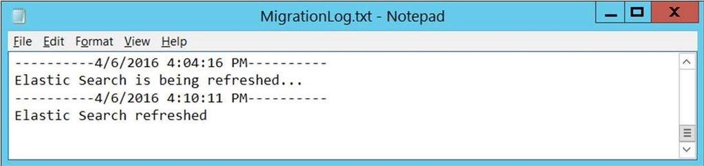 3. To review detailed results, open the MigrationLog.