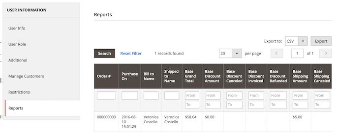 Last update: 2018/02/02 11:01 magento_2:sales_reps_and_dealers https://amasty.com/docs/doku.php?id=magento_2:sales_reps_and_dealers At the Reports tab you can view all orders assigned to this dealer.