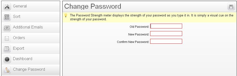 User Options There are some basic User Options for you to maintain system settings Change Password tab is where you can change