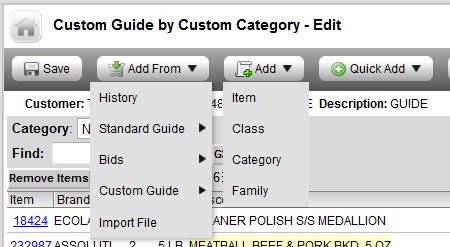 Custom Order Guides To add items to your guide, select the method of adding.