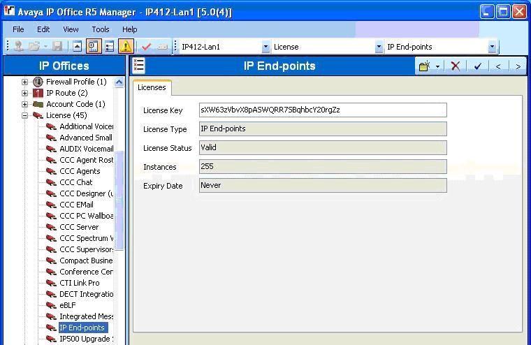 4.2. Verify IP Office License From the configuration tree in the left pane, select License > IP