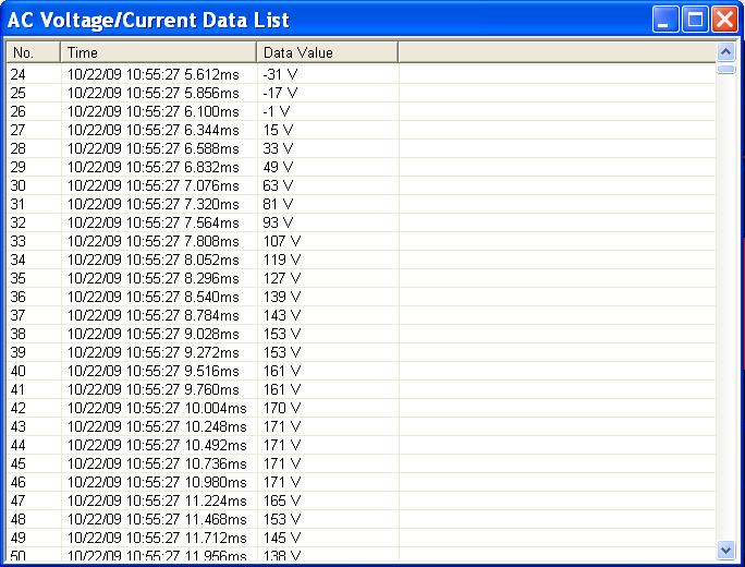 Import data to list Click the list icon time. to display data as a list with File save and open 1. Click the icon to open the file save dialog box. 3.