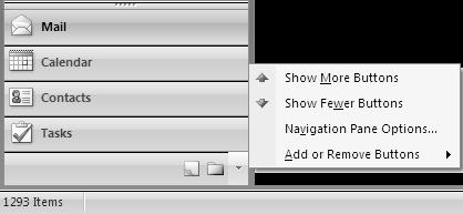 Customize the Navigation Pane To customize which buttons appear on the Navigation Bar and in what order,