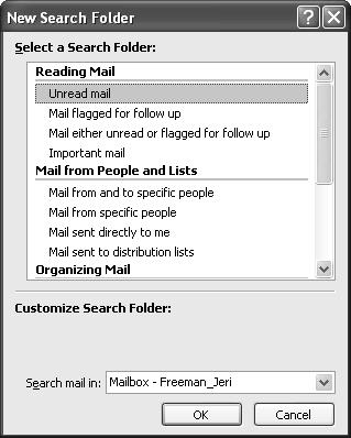 3. In the Select a Search Folder list, select one of the predefined options. 4.