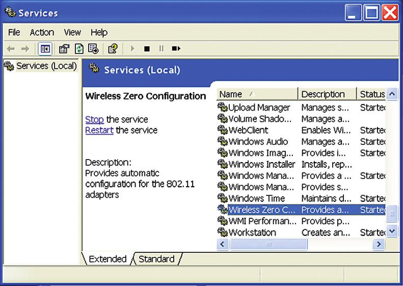 Configuration Step 3 Configuring Wireless Zero Configuration Service Note: Skip to Page 9 if you are not using Windows XP or prefer not to use Windows XP's Wireless Zero Configuration Service.
