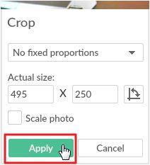 Click Apply to complete the Crop.