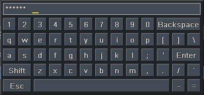 In order to input a value in a particular screen, move cursor to the input box and click. An input window will appear as Fig 2-7. It supports digits, alphabets and symbols as inputs.