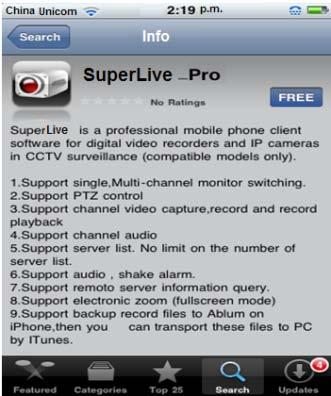 Step 3: Click SuperLive, enter into introduce interface and then click FREE, it will
