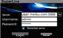 name and password Click Remember server to save the setting;