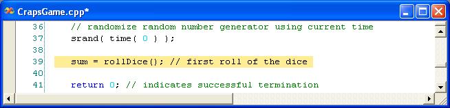 Using the rolldice function Random Number Generation rolldice Example rolls two dice,